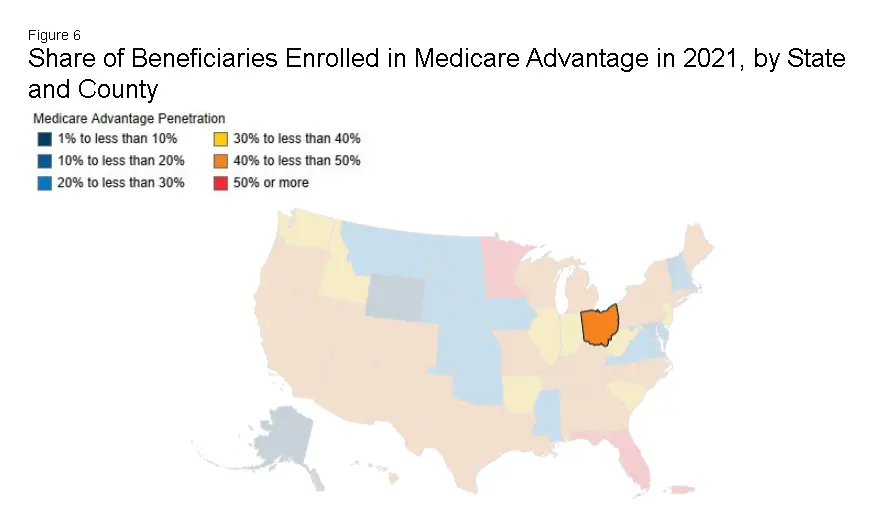 Source of Beneficiaries Enrolled in Medicare Advantage in 2021, by State and County