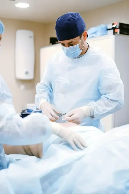 An inpatient knee replacement surgery.