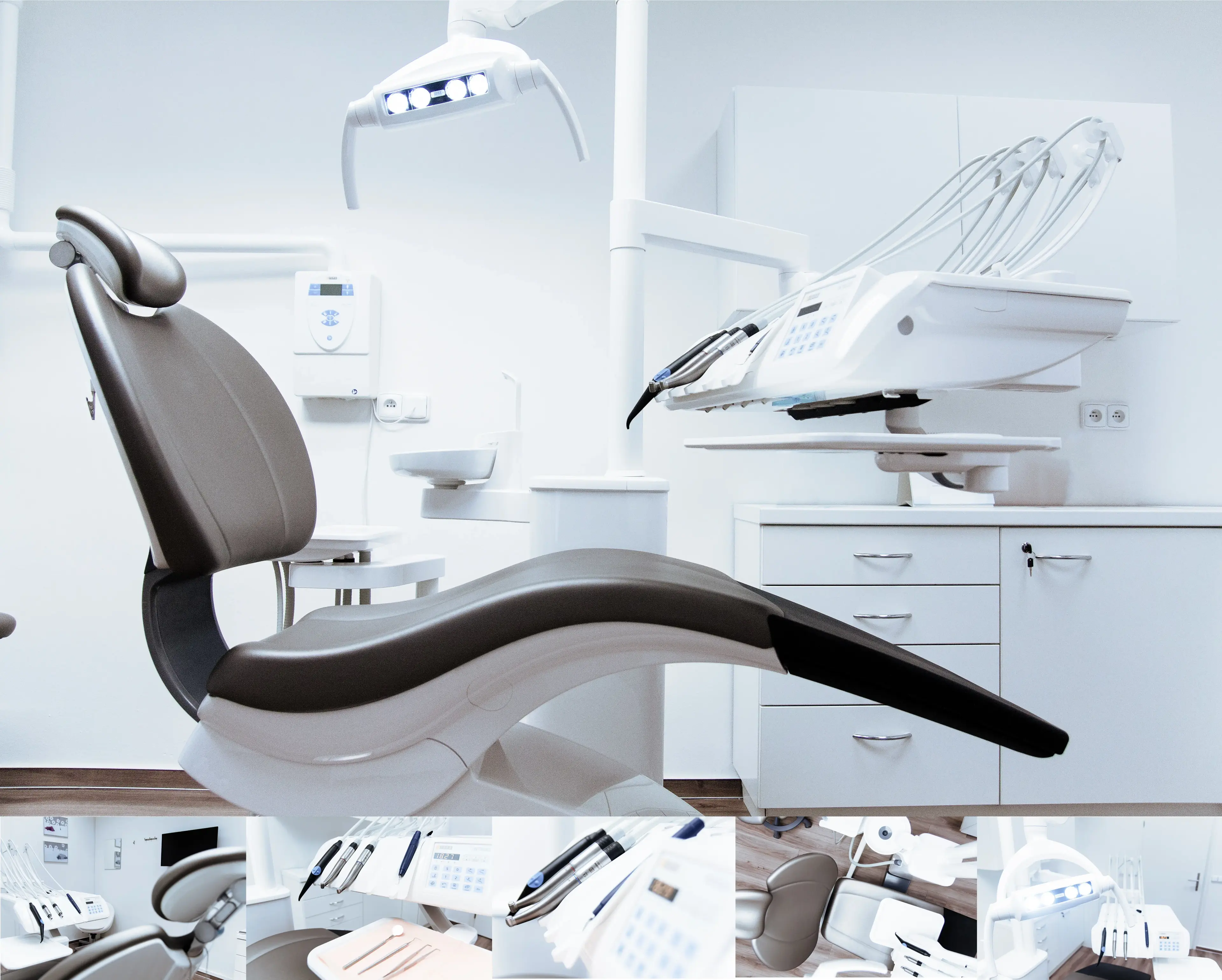 White Dental office ready for preparatory treatments for before a dental implants procedure